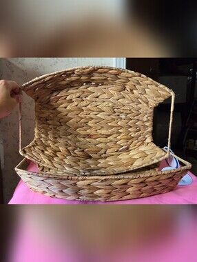 NWT DG Woven Seagrass Baskets - Natural Brown, Set Of 2